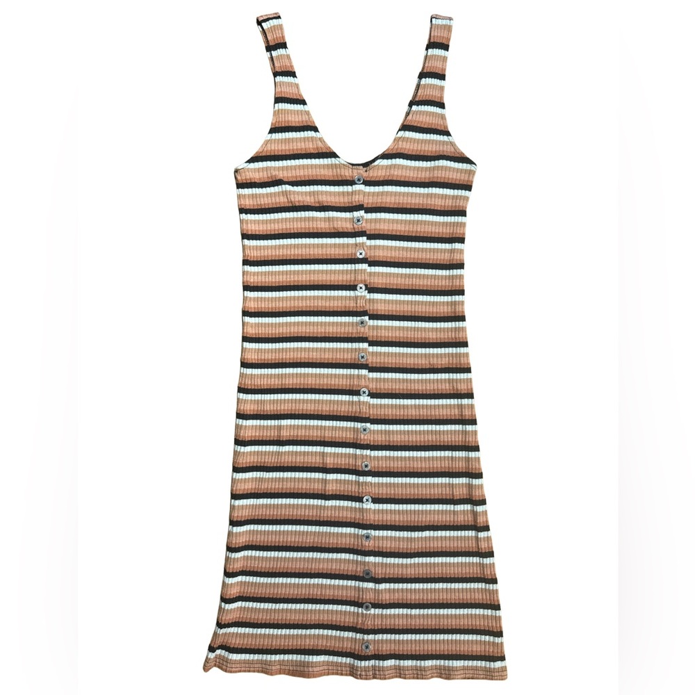 American Eagle Ribbed Striped Button Front Mini D… - image 2